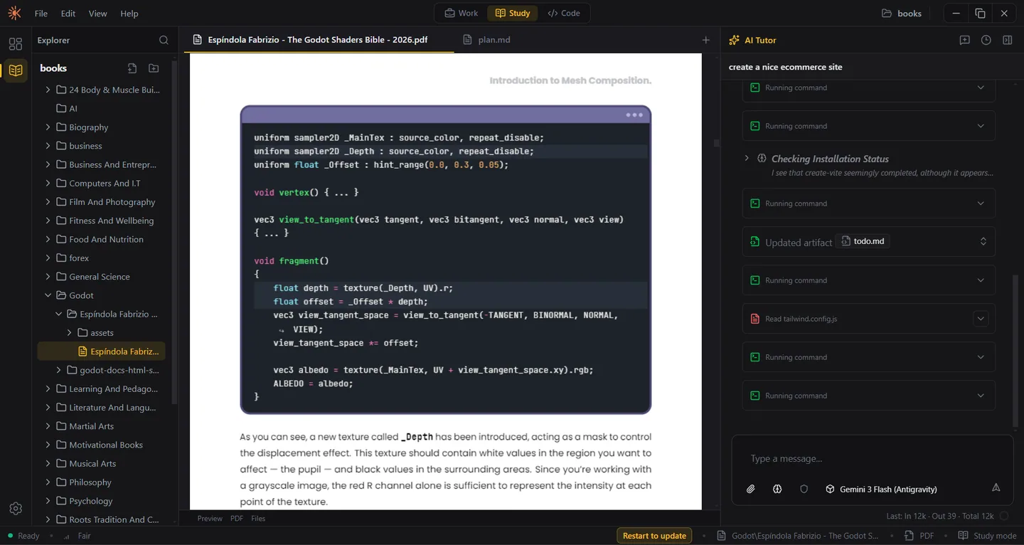 KwachaAI workspace layout adapting to a project-centered view