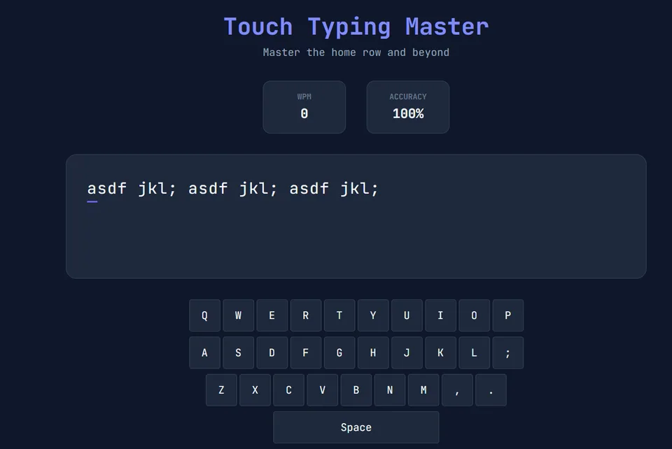 Typing tutor built with KwachaAI